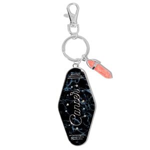 Retro Hotel Key Mystical Gem Zodiac Keychain - Cancer - NWT